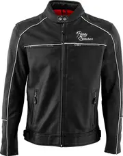 Rusty Stitches Chase, leather jacket , color: Black/White , size: 5XL