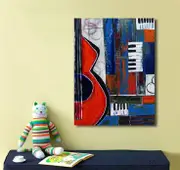 Music Guitar Abstract Stretched Canvas Prints