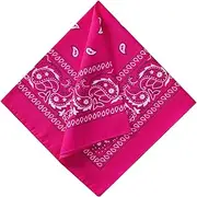 [Tough Headwear] Bandana - Colorful Headwrap Bandanas for Women and Men - Costume Hair Wrap Bandanna Scarf for Head or Handkerchief - Pink, Black, Red, White, Orange, Blue, and More, Pink