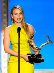 Actress Scarlett Johansson accepts award onstage at Spike TV's 4th- Old Photo 4