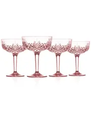 Godinger Set of 4 Dublin Acrylic Blush Champagne Coupes