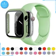 Silicone Sport Strap For Apple Watch 42mm 44mm 41mm 40mm 38mm 45mm Case Bracelet