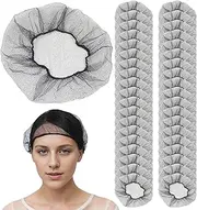 100Pcs Disposable Hair Net, 24 Inch Elastic Nylon Caps, Lightweight and Breathable Bouffant Caps for Workshop, Hospital, Restaurant, Salon Reception