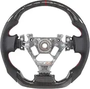 Compatible For Nissan 350Z 2003-2006 Carbon Fiber Steering Wheel Perforated Leather Red Stripes Sport Steering Wheel(Carbon Fiber)