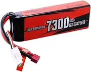 2S 7300mAh 70C 7.4V Lithium Battery Compatible with T Plug RC Vehicle Car Truck Tuck Tank Buggy Truggy Racing Car
