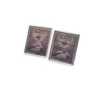 Vintage NATO 1952 purple stamp silver cufflinks by alan k. thau ®