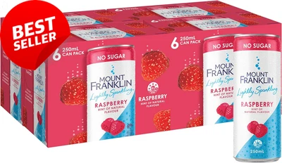 Lightly Sparkling Water Raspberry Multipack Mini Cans 24 X 250Ml