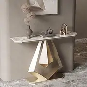 HOLGVE Console Tables for Entryway, Contemporary Accent Sofa Table, Hallway Table, Contemporary Accent Table, for Living Room, Entryway, Hallway, Bedroom(Gold-B,39.3inch/100cm)