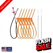 9-Pack Drain Clog Remover Tool Set: 35.5'' Clog & 25'' Snake for Easy Cleaning