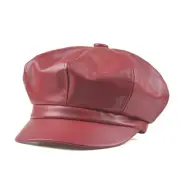 MISSMARCH Classics Beret Cap Retro Leather Painter Hat Octagonal Hat Handsome...