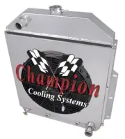 RC Champion 3 Row Radiator Chevy Config,16" Fan,Shroud-1942-1952 Ford Truck (for: Ford)