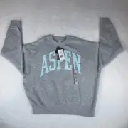 Grayson Threads Sweatshirt Women 2XS Gray Aspen Graphic Print Crew Neck Pullover
