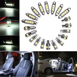 BMW 20 件裝汽車 LED 燈泡內部套件圓頂行李箱門板燈超亮 Canbus 無錯誤內部燈適用於寶馬 5 系 E39