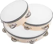 Alasum 3pcs Boys and Girls Wooden Tambourine Hand Bell for Preschool Music Education Hand Percussion Instruments for Dance Lessons