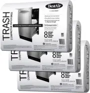 Bestair WMCK133508-3 Heavy Duty Trash Compactor Bags, 16'' D X 9'' W X 17'' H, 2