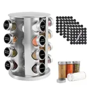 Rotating Spice Organizer Rack Seasoning Containter Rack with 16 Storage Jars