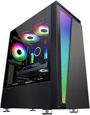 ATX/MATX/ITX/E-ATX mid-Tower Computer case, Tempered Glass Side Panel Vertical GPU Bracket Supports Water Cooling