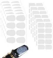 Saxophone and Clarinet Mouthpiece Pads - 108 Pieces transparent, 0.8mm Thick, Adhesive Square and Oval Shape Pads, Replacement Accessories for Saxophones, Clarinets, and Musicians (transparent)