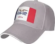 SSIULUS Iowa State Flag Casquette Cap Hats,Trucker,Baseball Cap with Snapback,Perfect for Summer,Golf