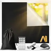 100% Blackout Blinds for Bedroom, Portable DIY Blackout Curtains, Sun Light Blocker Window Cover Black Out Curtains for Nursery, Dorm Room, Travel, 2 Ways to Put Up (300 * 145CM)