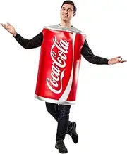 Rubie's Adult Coca Cola Can of Coke Costume Foam Tunic, As Shown, One Size, As Shown, One size