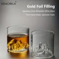 在飛比找蝦皮商城優惠-KEMORELA 創意富士山威士忌酒杯透明伏特加咖啡杯耐熱茶