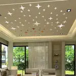 50PC REMOVABLE STARS SKY MIRROR WALL STICKER ROOM DECORATION