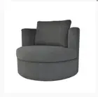 High End Bergman Swivel Chair by Satara - Charcoal Boucle