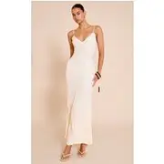 Natural Textured Beaded Detail Strappy Maxi Dress, Natural