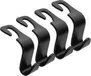 4 Pack Car Seat Headrest Hook,Hanger Storage Organizer,Superior Leather Back Seat Organizer Hanger Holder Hook Universal for Handbag Purse Coat Fit Universal Vehicle Car