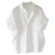 白色短袖襯衫 164156 時尚休閒寬鬆襯衫 簡約百搭翻領上衣