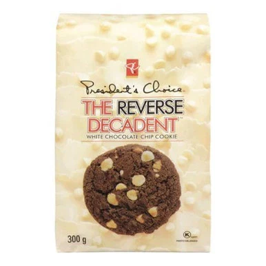 President's Choice, The Reverse Decadent White Chocolate Chips Cookies, 300g