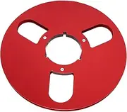 1 4 10 Inch Empty Reel Aluminum Alloy 3 Holes, Universal Design, Replacement for 10 Inch Open Reel Sound Tape, Nab Flange, High Durability, Low Noise (Red)