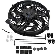 MagiDeal 14" inch Universal Slim Fan Accessories 12V Mount Kit Maximum Fan RPM: 2000±10% RPM Black Push Pull Electric Radiator Cooling