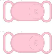 Dog Collar Holder(2 Pack) for Galaxy Smarttag2, Waterproof Silicone Case for Pet Cat, Anti-Lost Scratch Resistant Protective Cover Accessory for Samsung Galaxy Smart tag2 with Key Ring (Pink)