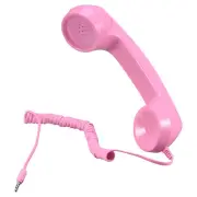 3.5mm Retro Telephone Handset Receiver for Microphone Speaker Pink