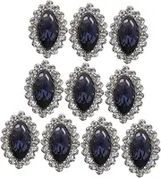 Healvian 10pcs Shaped Rhinestone Charms for Jewelry Making Flatback Crystal Gems with Metal Claw Setting for DIY Crafts Clothing Wedding Attire Purses Shoes