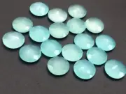 14mm Aqua Chalcedony Cabochons, Aqua Chalcedony Buff Polish Gems, Loose