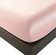 Aulaire 60s 100% Bamboo Lyocell Fabric Bedding in Soft Pink (Fitted Sheet, Single)