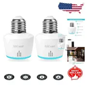 Remote Control WiFi E27/E26 Light Bulb Holder, 2-Pack - Voice & App Enabled