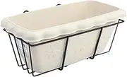 Ronyme Planter for Balcony Railing with Tray and Rack for Garden Decoration, Beige and Black, as described