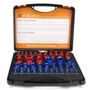 Nut and Bolt Thread Checker - (Red & Blue 44 Gauges) Aluminum Bolt and Nut Id...