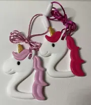 Chew Necklaces for Baby Sensory Silicone Teething for Girls 2 Pack Unicorn NEW