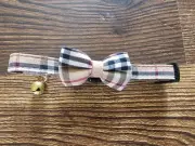 Adjustable Collar with a Bow Tie And Bell for Cat& Small Dog- Plaid (Brown, Blck
