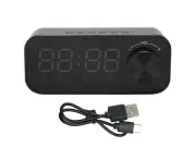 Bluetooth Speaker Alarm Clock Radio Digital Led Display Subwoofer Mini Mirror Bluetooth Speaker Alarm Clock For Bedroom