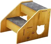 FewNvWa Pet Staircase Ladder, Cat Staircase 2 Steps Supplies, Non -Slip Climbing House Stairs Dog Ladder for Older Dog Loft Bed House After