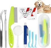 Qaziuy Tick Remover Set for Dogs Cats Humans, Tick Card with Magnifying Glass, Set of 3 Tick Levers, Tick Hooks, Tick Tweezers, Tick Removal in Seconds, Tick Protection for Children, Dogs, Cats