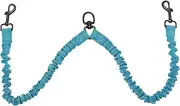 CAPASTEC Dual Dog Lead, Reflective Double Dog Lead for Easy Walking with 2 Dogs, 360° Rotating Tangle Free Lead for Training with Two Dogs, Light Blue