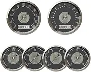 ELING 85MM GPS Speedometer 0-200MPH Speed Gauge with 0-12000RPM Tachometer with 52mm Gauge Set with Red Yellow Backlight for Racing Limousine (Black+Stainless Steel, 0-200MPH with 0-12000RPM)