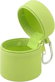 Perfk Fly Fishing Box Bin Dust Box with Carabiner, Fishing Tackle Fly Storage Organizer for Picnic Outdoor Activities Riverside, green